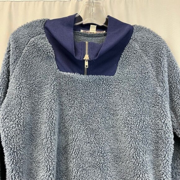 Gypsies & Moondust Womens Pullover Fleece Gray Blue 1/4 Zip Long Sleeve M - Picture 2 of 10